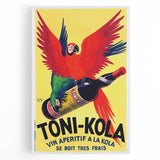 Vintage Advertising Poster - Toni-Kola Parrot Retro Wall Art