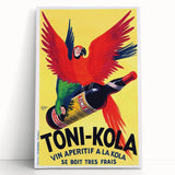 Vintage Advertising Poster - Toni-Kola Parrot Retro Wall Art