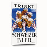 Vintage Advertising Poster - Schweizer Bier Retro Wall Art