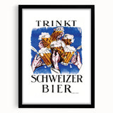 Vintage Advertising Poster - Schweizer Bier Retro Wall Art