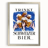 Vintage Advertising Poster - Schweizer Bier Retro Wall Art