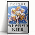 Vintage Advertising Poster - Schweizer Bier Retro Wall Art
