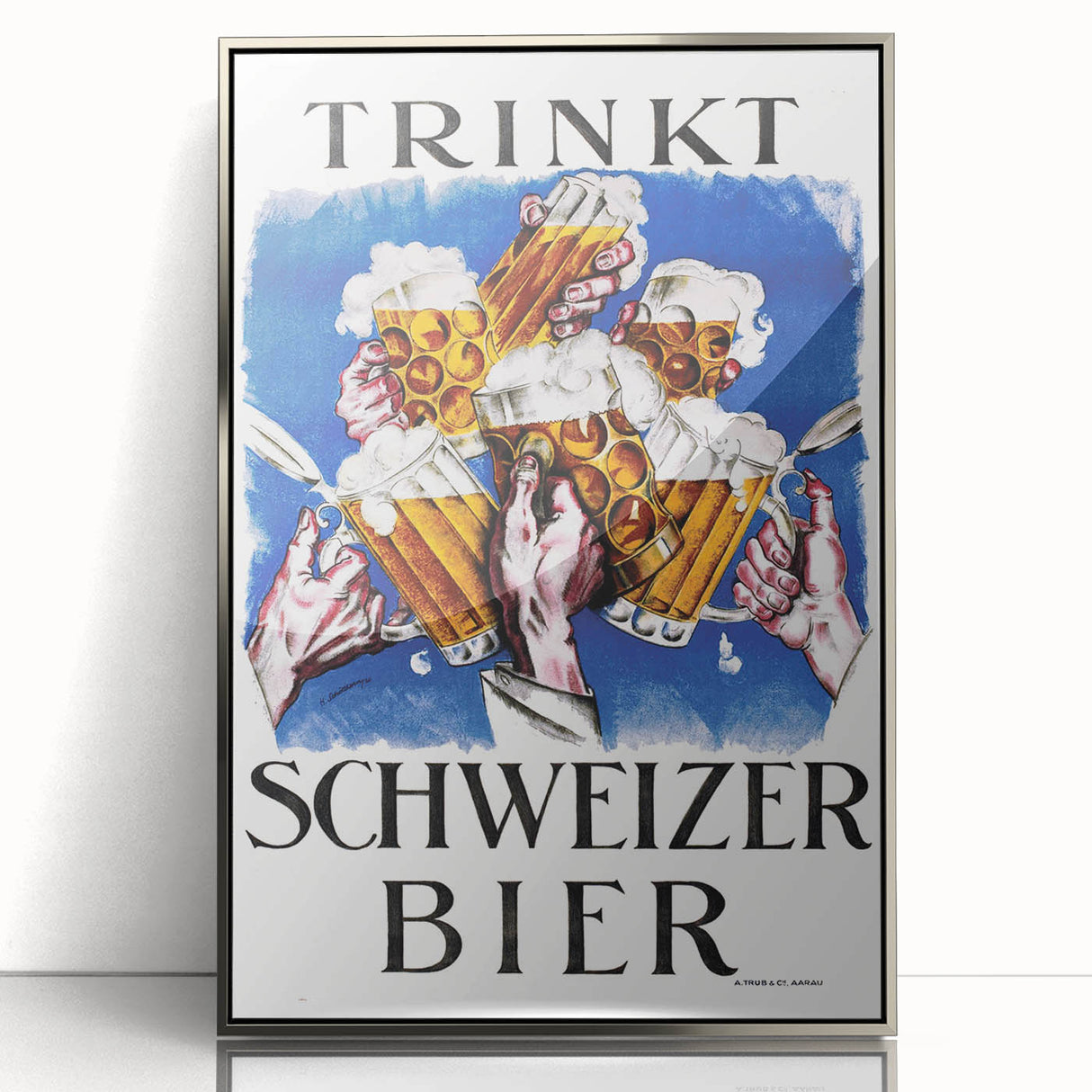 Vintage Advertising Poster - Schweizer Bier Retro Wall Art
