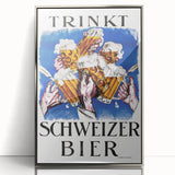 Vintage Advertising Poster - Schweizer Bier Retro Wall Art