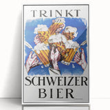 Vintage Advertising Poster - Schweizer Bier Retro Wall Art