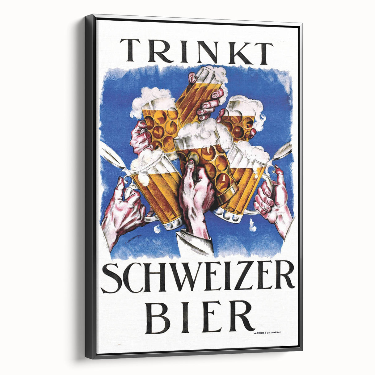 Vintage Advertising Poster - Schweizer Bier Retro Wall Art
