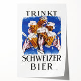 Vintage Advertising Poster - Schweizer Bier Retro Wall Art