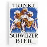 Vintage Advertising Poster - Schweizer Bier Retro Wall Art