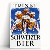 Vintage Advertising Poster - Schweizer Bier Retro Wall Art