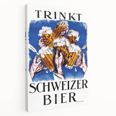 Vintage Advertising Poster - Schweizer Bier Retro Wall Art