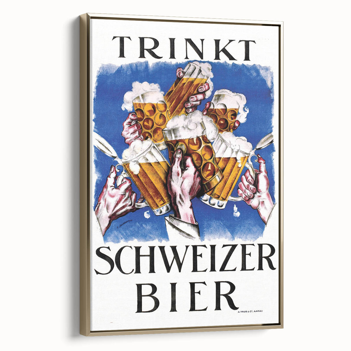 Vintage Advertising Poster - Schweizer Bier Retro Wall Art