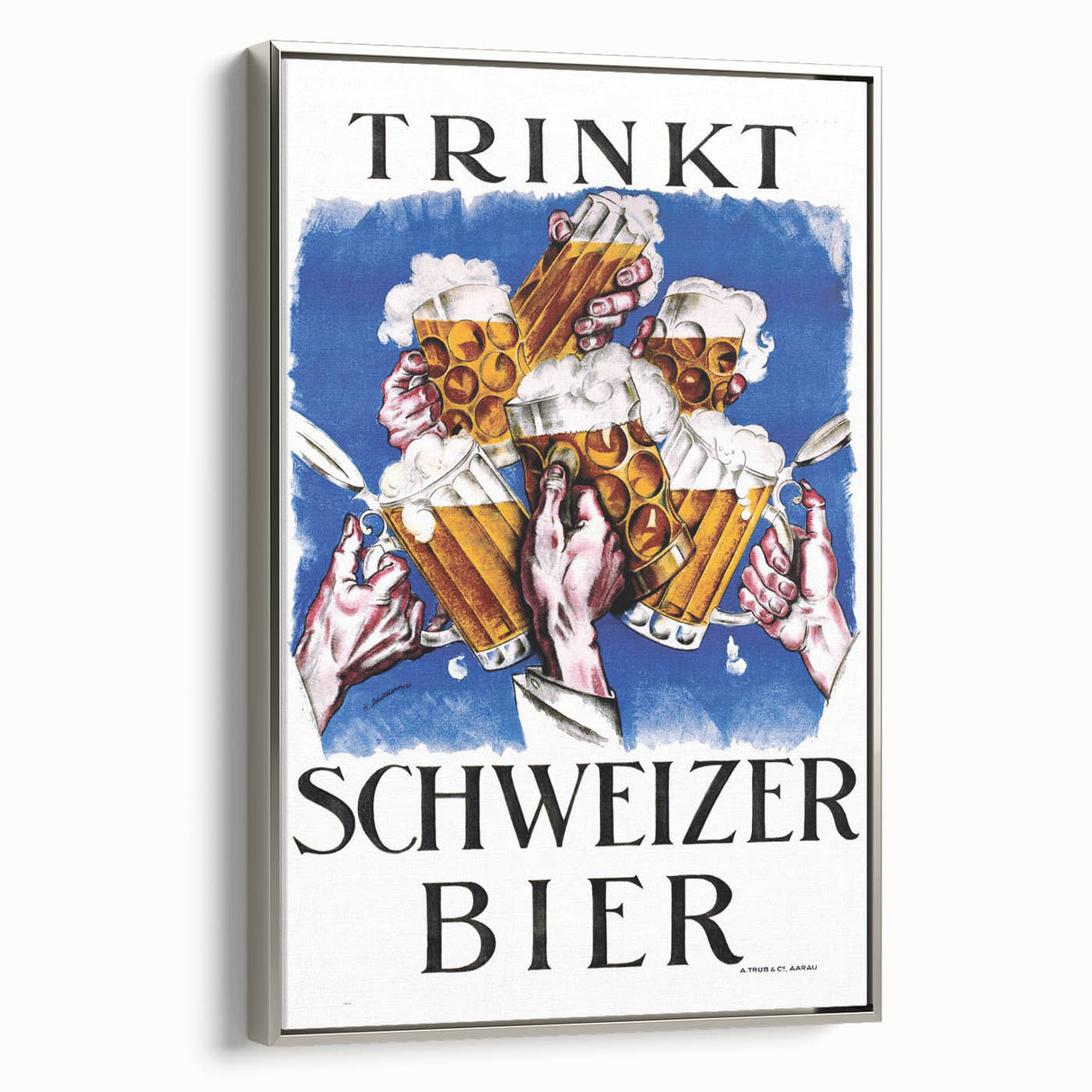 Vintage Advertising Poster - Schweizer Bier Retro Wall Art