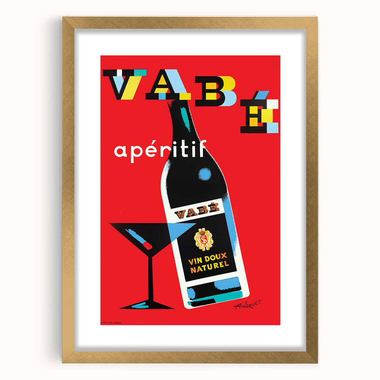 Vintage Advertising Poster - Vabé Apéritif Retro Wall Art