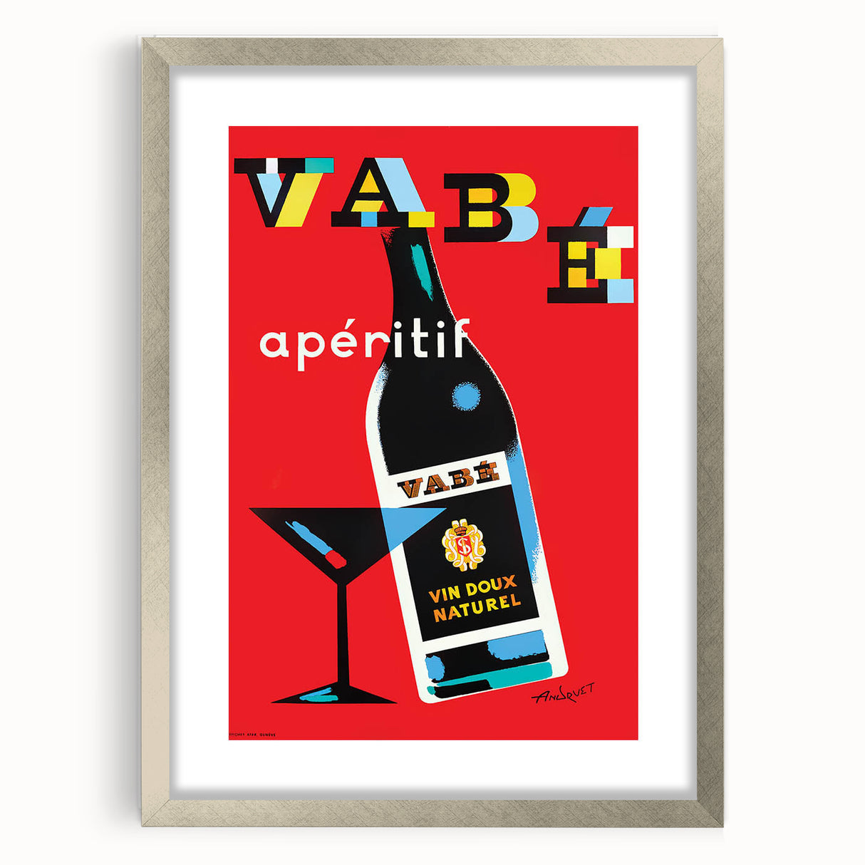Vintage Advertising Poster - Vabé Apéritif Retro Wall Art