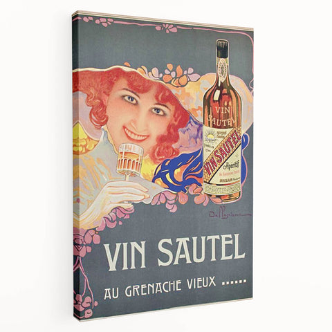 Vintage Advertising Poster - Vin Sautel Apéritif Retro Art