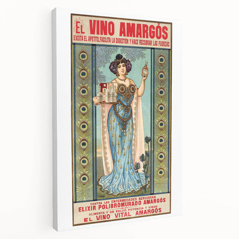 Vintage Advertising Poster - El Vino Amargós Retro Wall Art