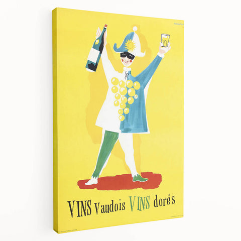 Vintage Advertising Poster - Vins Vaudois Retro Wine Art