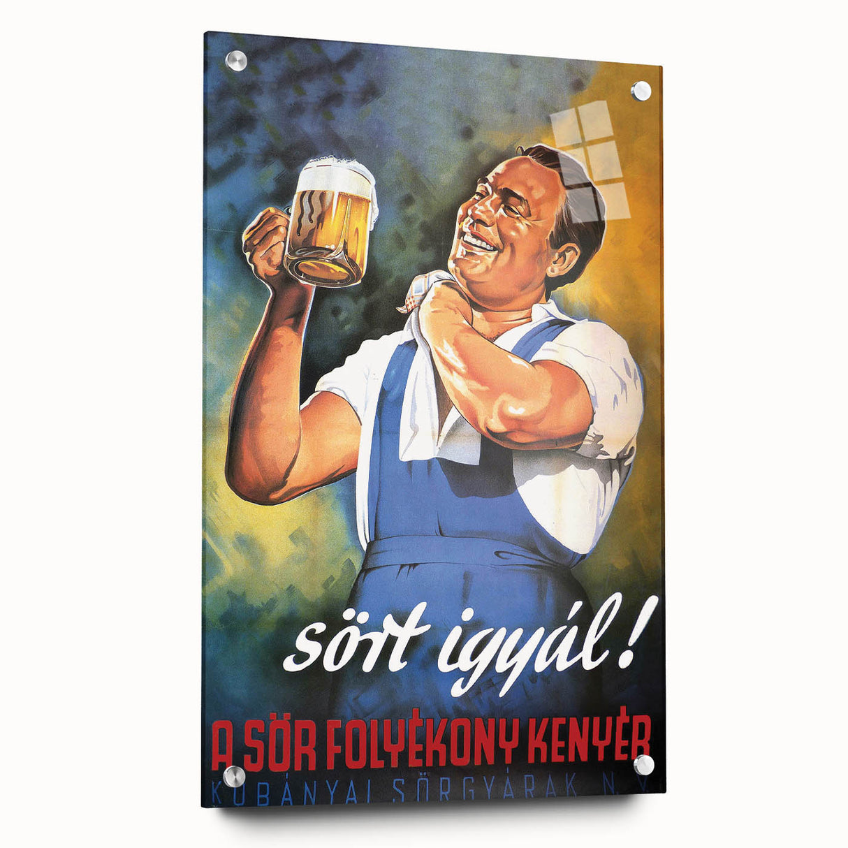 Vintage Beer Poster - Retro Sör Folyékony Kenyér Advertising Art