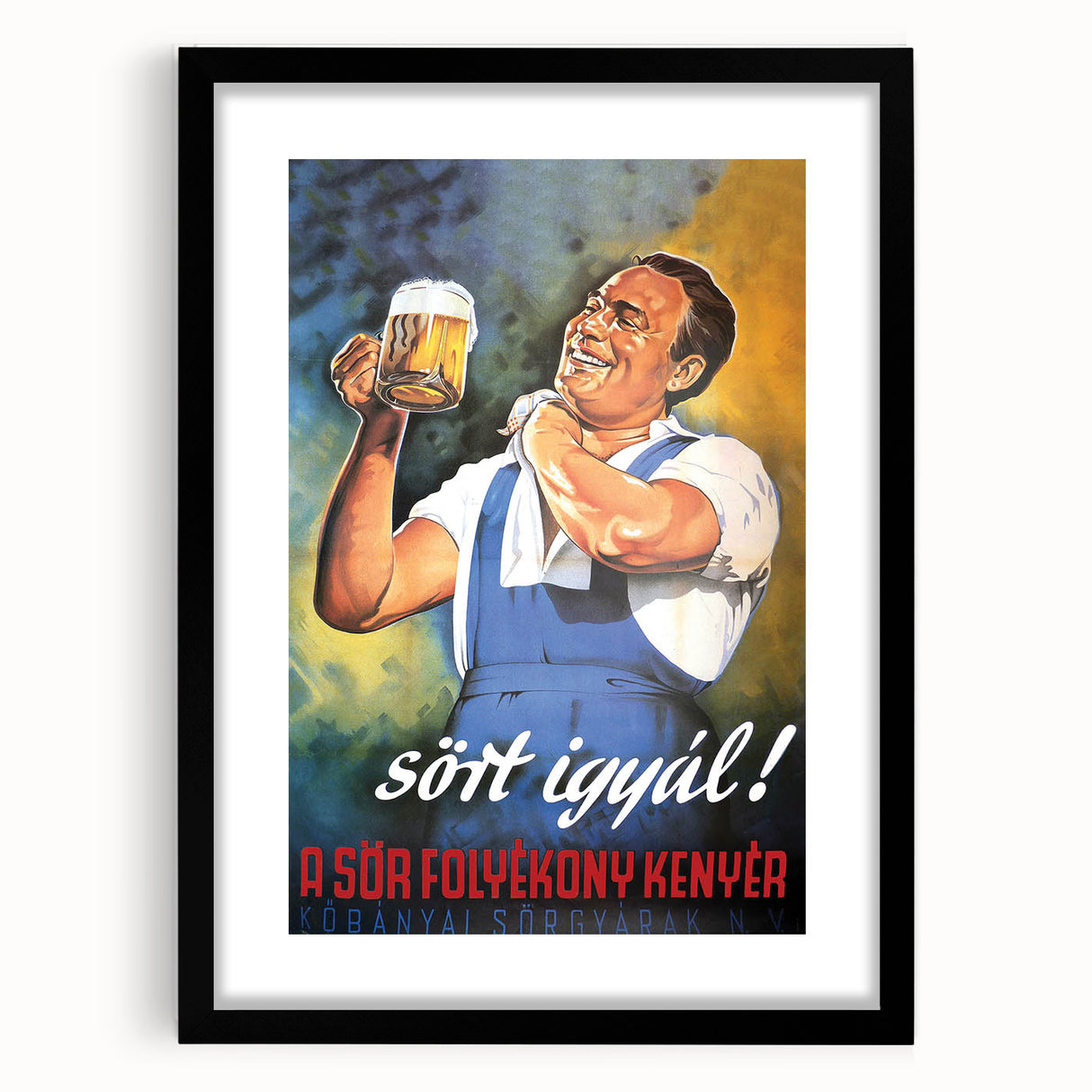 Vintage Beer Poster - Retro Sör Folyékony Kenyér Advertising Art
