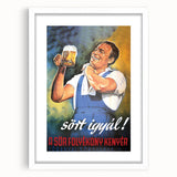 Vintage Beer Poster - Retro Sör Folyékony Kenyér Advertising Art