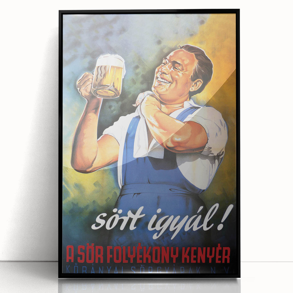 Vintage Beer Poster - Retro Sör Folyékony Kenyér Advertising Art