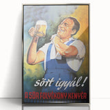 Vintage Beer Poster - Retro Sör Folyékony Kenyér Advertising Art