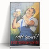 Vintage Beer Poster - Retro Sör Folyékony Kenyér Advertising Art