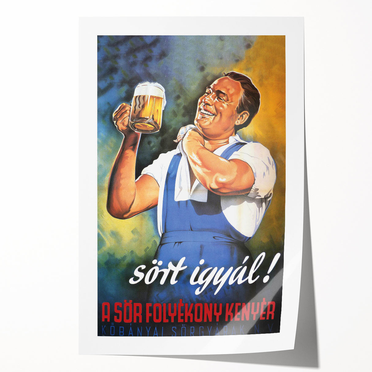 Vintage Beer Poster - Retro Sör Folyékony Kenyér Advertising Art