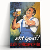 Vintage Beer Poster - Retro Sör Folyékony Kenyér Advertising Art