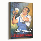 Vintage Beer Poster - Retro Sör Folyékony Kenyér Advertising Art