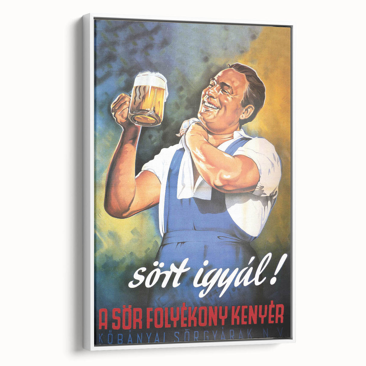 Vintage Beer Poster - Retro Sör Folyékony Kenyér Advertising Art