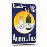 Vintage Aubel & Fils Champagne Poster - Retro French Advertising Art