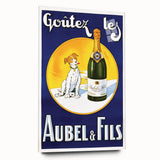 Vintage Aubel & Fils Champagne Poster - Retro French Advertising Art