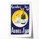 Vintage Aubel & Fils Champagne Poster - Retro French Advertising Art