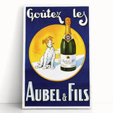Vintage Aubel & Fils Champagne Poster - Retro French Advertising Art