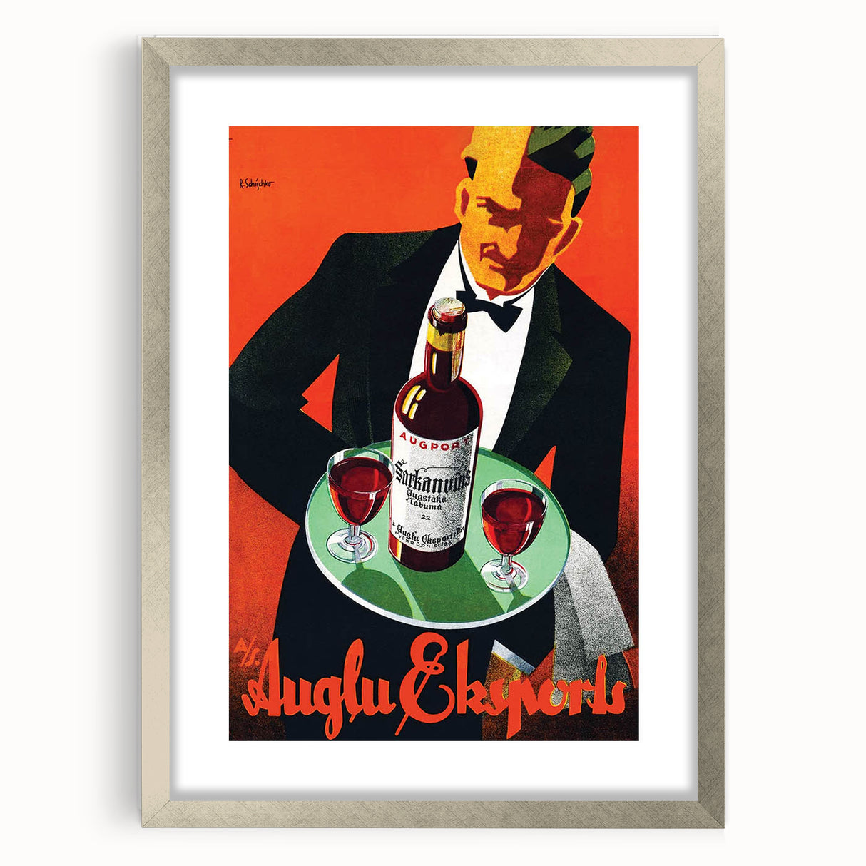 Vintage Auglu & Ekspori Poster - Retro Liquor Advertising Art