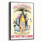 Vintage Bacardi Rum Poster - Retro Cuban Advertising Art