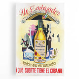 Vintage Bacardi Rum Poster - Retro Cuban Advertising Art