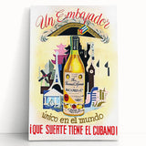 Vintage Bacardi Rum Poster - Retro Cuban Advertising Art