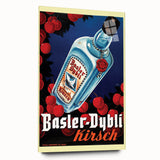 Vintage Basler-Dybli Kirsch Poster - Retro Liquor Advertising Art