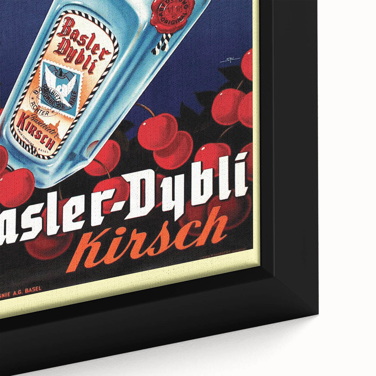 Vintage Basler-Dybli Kirsch Poster - Retro Liquor Advertising Art