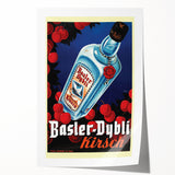 Vintage Basler-Dybli Kirsch Poster - Retro Liquor Advertising Art