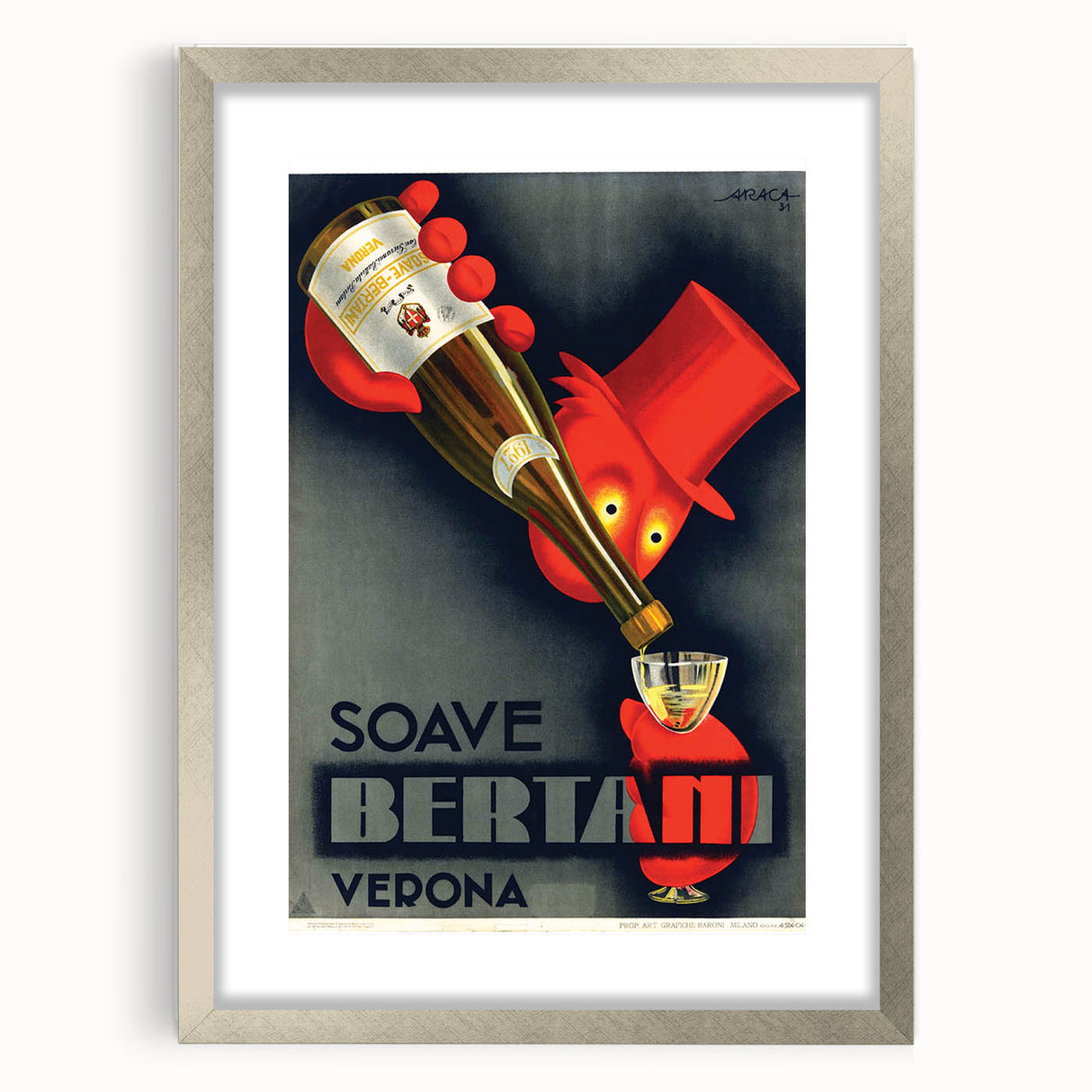 Vintage Soave Bertani Verona Advertising Poster - Retro Wall Art