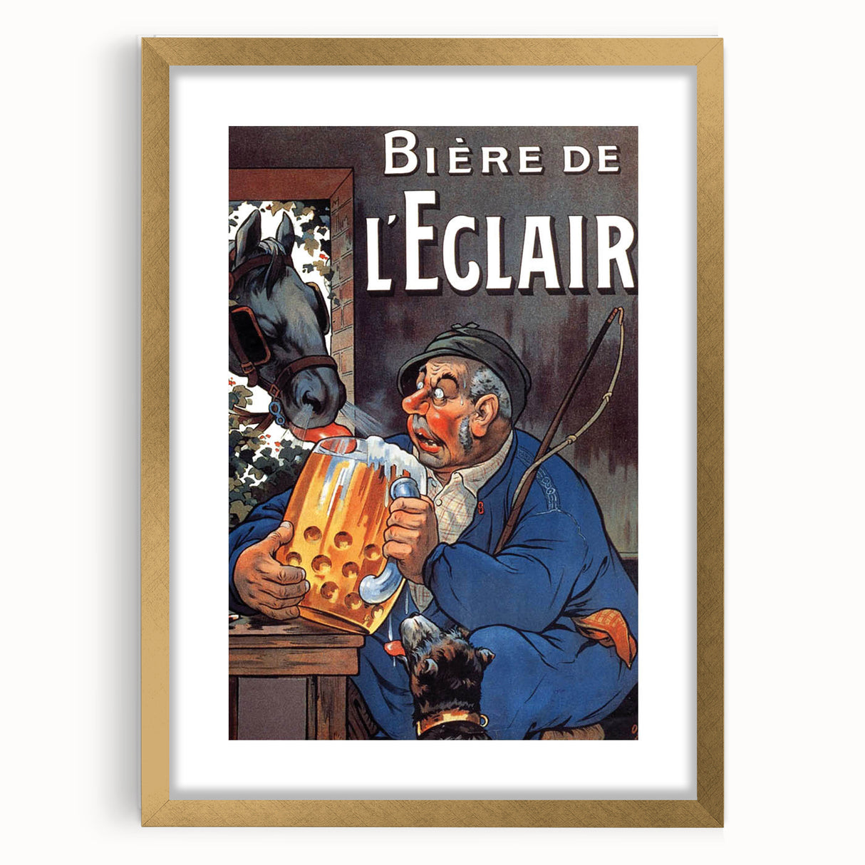 Vintage Advertising Poster: Bière de l'Eclair Retro Wall Art