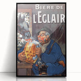 Vintage Advertising Poster: Bière de l'Eclair Retro Wall Art
