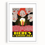 Vintage Advertising Poster: Bières V. Petit & Fils Retro Wall Art
