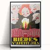 Vintage Advertising Poster: Bières V. Petit & Fils Retro Wall Art