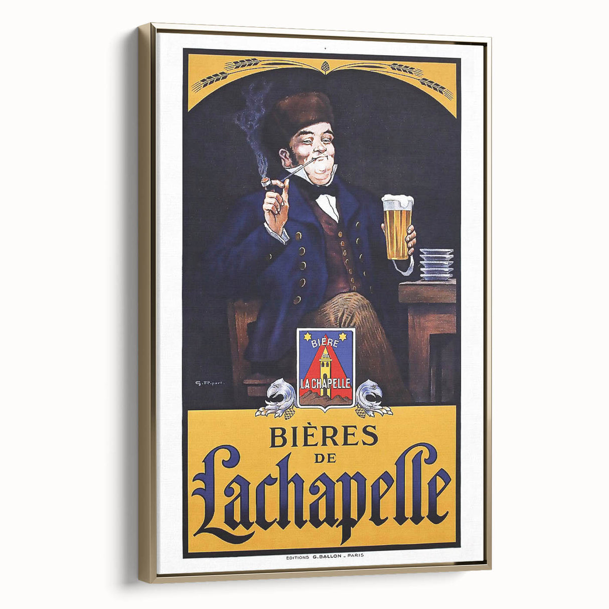 Vintage Advertising Poster: Bières de La Chapelle Retro Wall Art