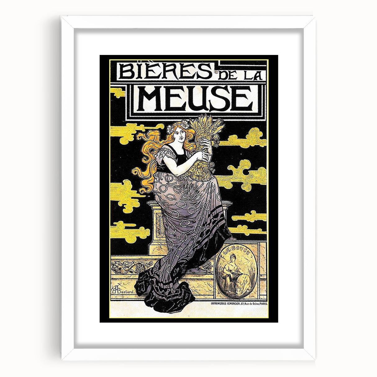 Vintage Advertising Poster: Bières de la Meuse Retro Wall Art
