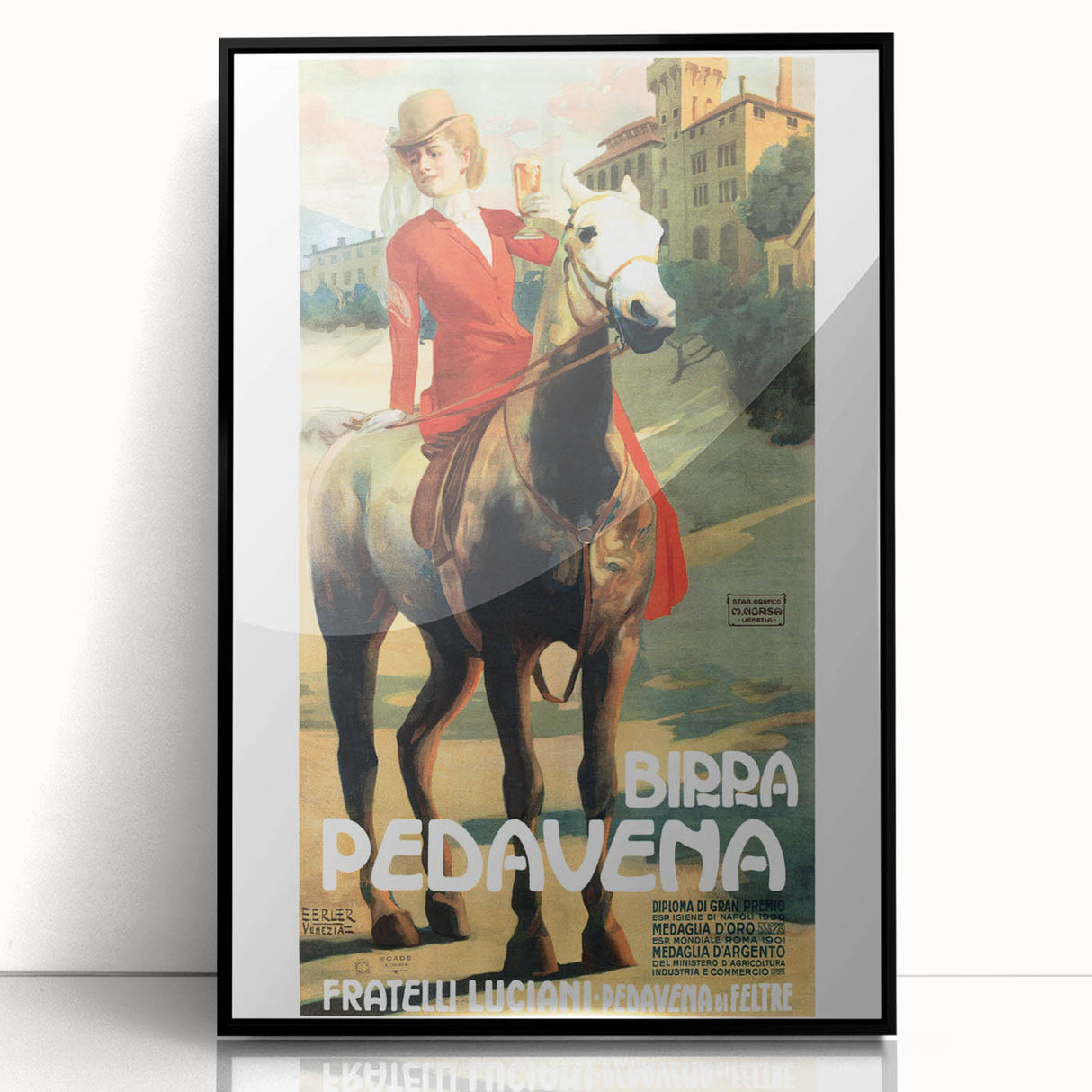 Vintage Advertising Poster: Birra Pedavena Retro Wall Art